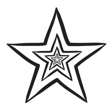 Hand drawn stars set vector icons illustration . Stock Illustration
