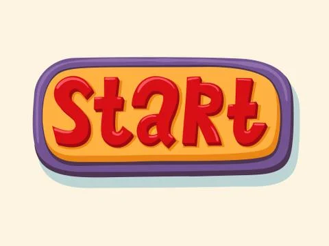 Hand drawn start web button. internet button 스톡 일러스트