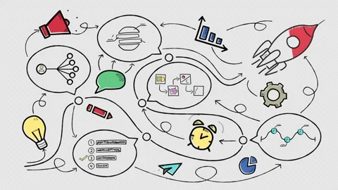 Hand Drawn Startup Infographics on Alpha Channel. Stock-Footage 283434862