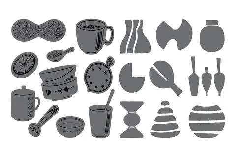 Hand drawn stencil element collection Stock Illustration