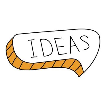 Hand drawn sticker of speech bubble idea Stock Illustration