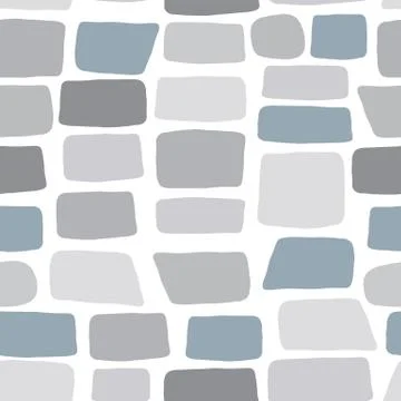 Hand drawn stone wallpaper. Texture of a brick wall. Pebbles seamless pattern Stock Illustration