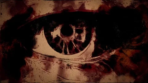 Hand drawn stop motion opening and closing eye sepia painting animation seamless Stock Footage 82926455