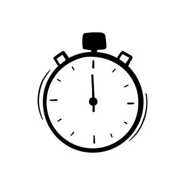 Hand drawn stopwatch element. Doodle Stock Illustration