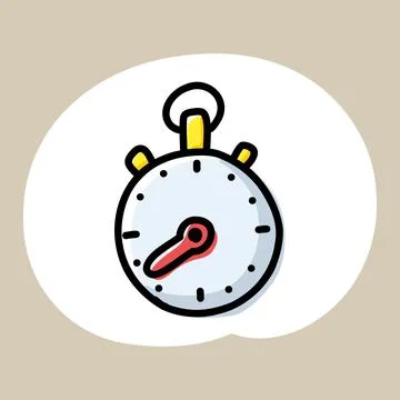 Hand drawn stopwatch icon Stock Illustration