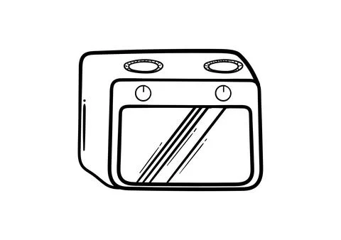 Hand drawn stove with technology theme Stock Illustration