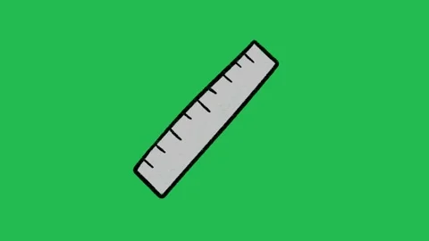 Hand-Drawn Straight Ruler Measuring Tool | 2D Animated School Stationery Vidéo 333982964