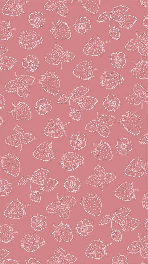 Hand drawn strawberries background on a seamless loop Stock Footage 311462789