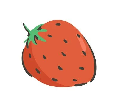 Hand drawn strawberry isolated on a white background. Vector illustration. .. Stock Illustration