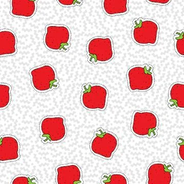 Hand drawn strawberry patch icon seamless pattern 库存插图