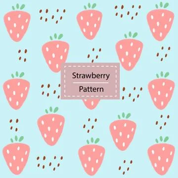 Hand drawn strawberry Pattern Stock Illustration