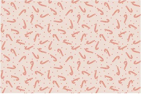 Hand-drawn striped candy cane doodle seamless pattern Stock Illustration