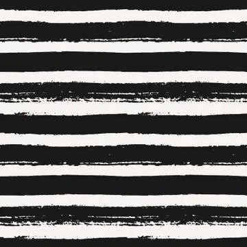 Hand Drawn Striped Seamless Pattern Stock Illustration