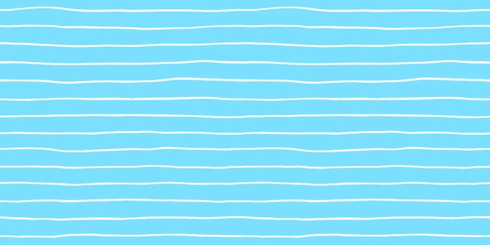 Hand drawn striped seamless pattern with lines creating a playful blue Stock Illustration