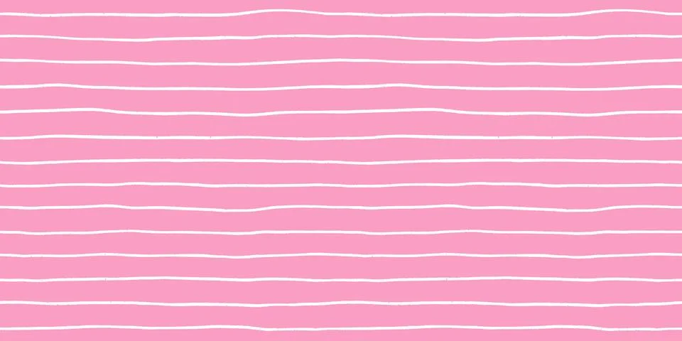 Hand drawn striped seamless pattern with lines creating a playful pink Stock Illustration