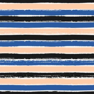 Hand Drawn Stripes Seamless Pattern Stock Illustration