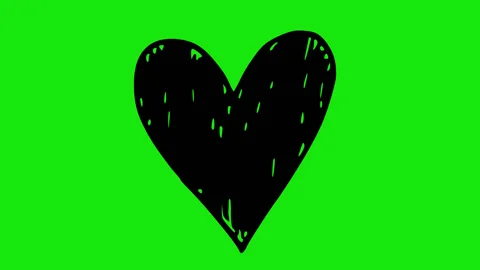 Hand drawn style black heart animation 库存影片 335178391