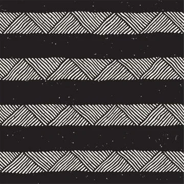Hand drawn style ethnic seamless pattern. Abstract geometric tiling backgroun Stock Illustration