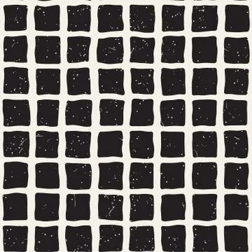 Hand drawn style seamless pattern. Abstract geometric tiling background in bl 스톡 일러스트