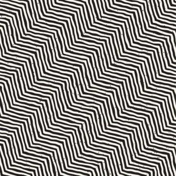 Hand drawn style seamless pattern. Abstract geometric tiling background in bl Stock Illustration