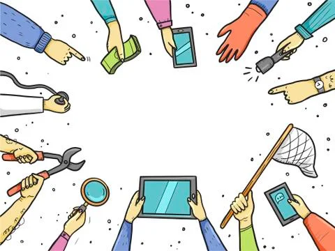 Hand drawn style of trend concept. Vector illustration Stock Illustration