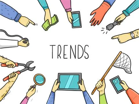 Hand drawn style of trend concept. Vector illustration Stock Illustration