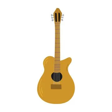 Hand drawn style vector illustraction of musical instrument - guitar. Stock Illustration