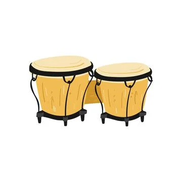 Hand drawn style vector illustraction of musical instrument - bongos. Stock Illustration
