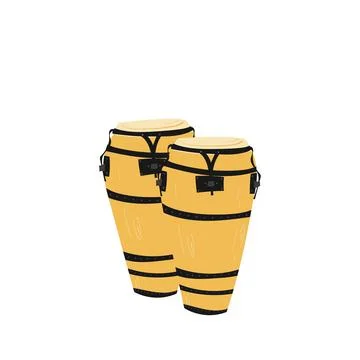 Hand drawn style vector illustraction of musical instrument - congas. Stock Illustration