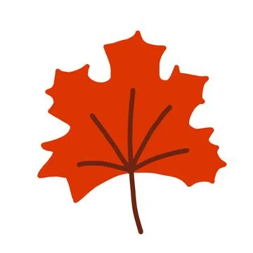 Hand drawn style vector illustration of single red autumn maple leaf. Canada Stock Illustration