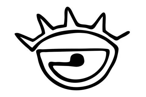 Hand drawn stylized eye design hand painted with ink pen Stock Illustration