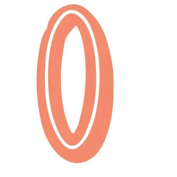 A hand-drawn stylized flat design illustration featuring number 0 with number Stock Illustration