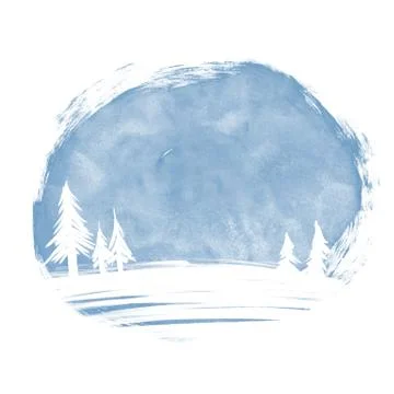 Hand drawn stylized forest illustration. Watercolor abstract background Stock Illustration