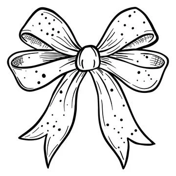 Hand drawn stylized vector bow design element. Perfect for Christmas, birthday Stock Illustration