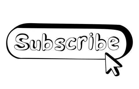 Hand drawn Subscribe button with cursor in doodle style Stock Illustration