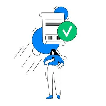 Hand drawn successful electronic payment vector illustration Stock Illustration