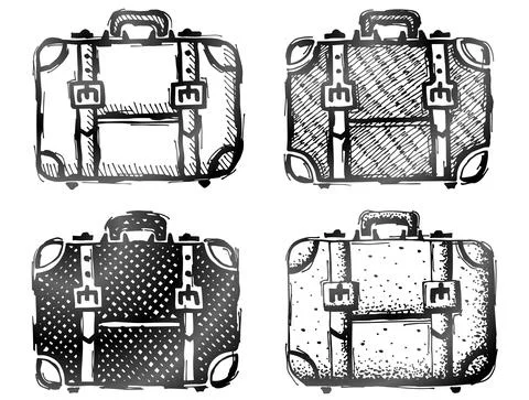Hand drawn suitcase Stock Illustration