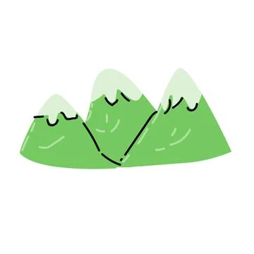 Hand drawn Summer mountain hill - vector illustration isolated Stock Illustration