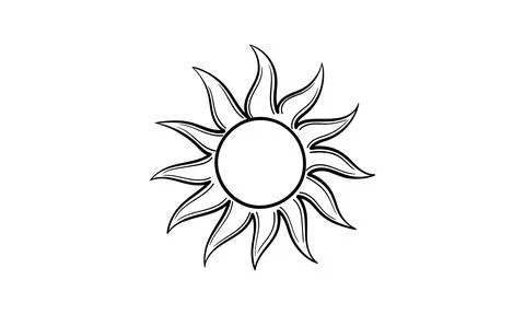 Hand drawn sun 2 Stock Illustration