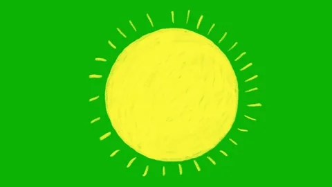 Hand Drawn Sun Animation Cute Doodle Sunshine Stock Footage 325802182
