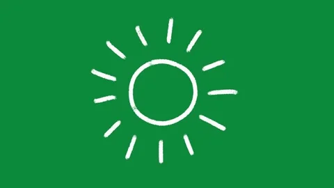 Hand Drawn Sun Animation Green Screen Sunny Day Doodle Motion Graphic Effect Stock Footage 334608503