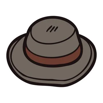 Hand Drawn sun hat in doodle style Stock Illustration
