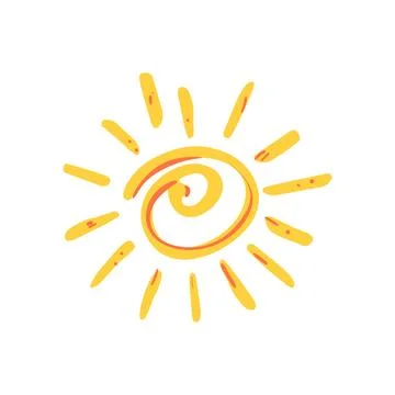 Hand drawn sun icon for summer concepts Stock Illustration