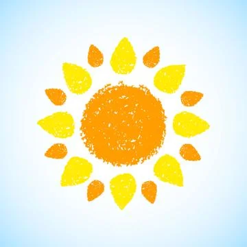 Hand Drawn Sun Illustrazione stock