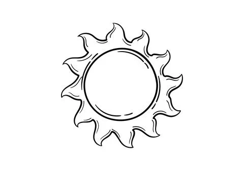 Hand drawn sun Stock Illustration