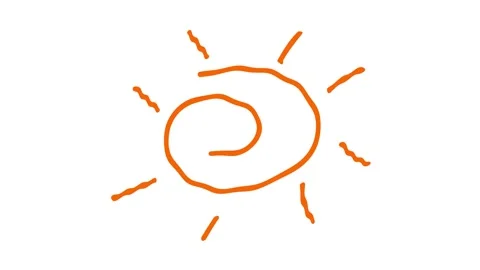 Hand drawn sun looping animation on white background Stock Footage 340105535