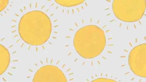 Hand Drawn Sun Pattern Animation Transparent Cute Summer Doodle Stock Footage 325736591
