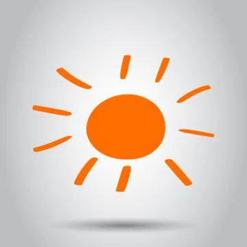 Hand drawn sun vector icon. Sun sketch doodle illustration. Handdrawn sunshin Stock Illustration