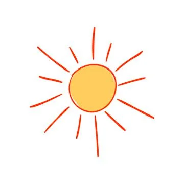 Hand-drawn sun. Vector Stock Illustration
