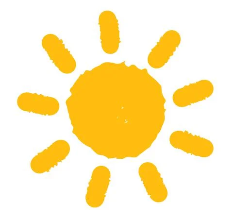 Hand drawn sun. Vector illustration. Stock Illustration